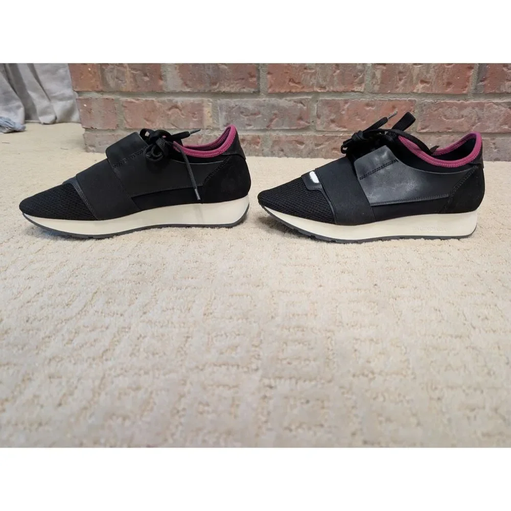 Balenciaga Shoes Women EU 39 US 8.5 Black Pink Race Runner Sneaker Made in Italy
